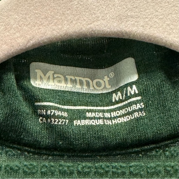 Marmot men’s Two Tone Green 1/4 zip pullover Polartec fleece size med - Picture 5 of 7